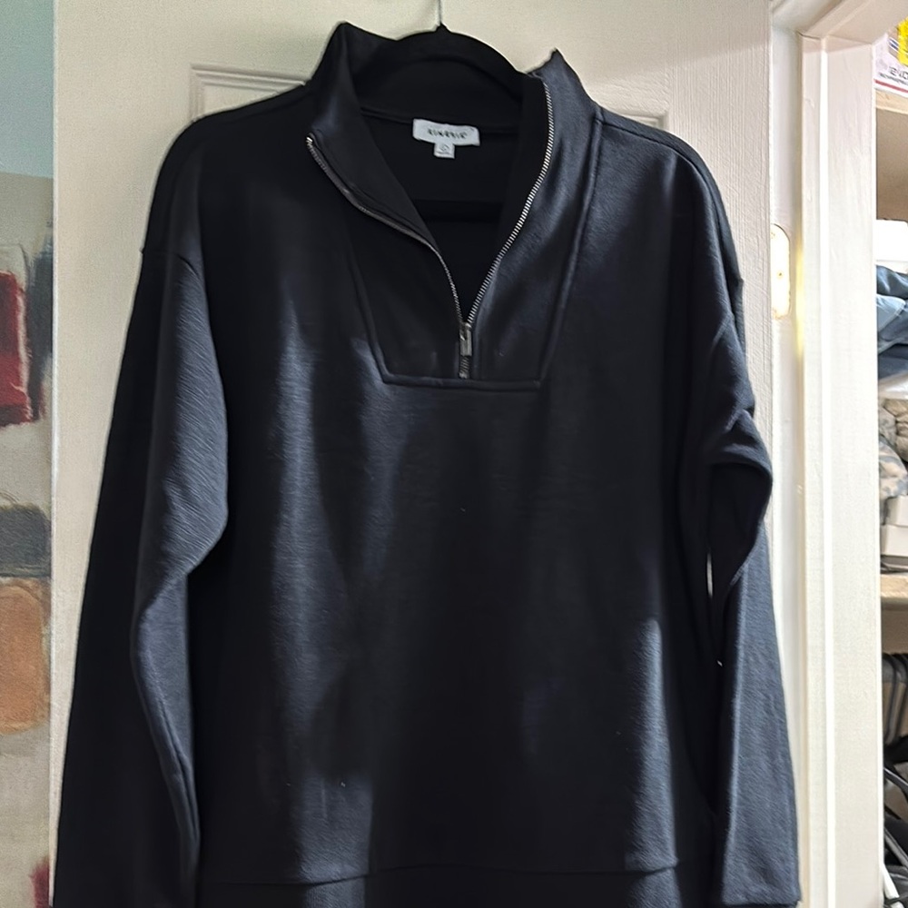 Goodfellow & Co Black Zip Up Sweater with Stand-Up Collar